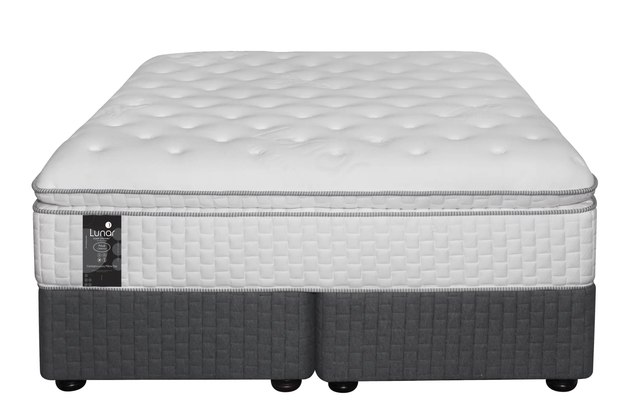 Lunar Centara 183cm extra-length luxury pillow-top mattress and base set